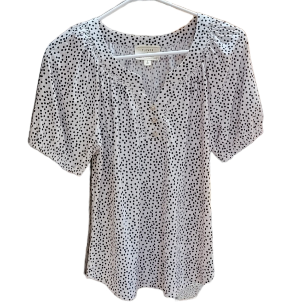 FLOWER & FEATHER Polk a dot blouse